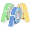 JRILUO Rotoli di carta adesiva per stampante, 12 x 40 mm, universale, mini sostituzione, colorati, giallo, blu, verde, 3 rotoli, 480 pezzi, autoadesivi, impermeabili, bianchi, stampa termica