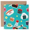 DV DESIGN 1 x biglietto di auguri - divertente kawaii sushi modello giapponese giapponese - vuoto compleanno celebrazione anniversario #170568