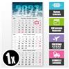 HermannPartner Calendario 2027 a 3 mesi con cursore per la data, calendario da parete da 30 x 49 cm per una pianificazione ottimale, panoramica di 3 mesi, panoramica settimanale in KW, festività in rosso