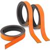 Magstick Set 3 Strisce Magnetiche Arancioni 1 cm x 1 m - mag238 | Etichette organizzative per lavagne scaffali calendari