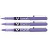 Pilot Set di 3 penne roller V Ball VB5 a inchiostro liquido in metallo sottile viola