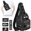 Dovesun Zaino da Pesca Piccolo, Sling Pack per Pesca a Mosca Zaino Impermeabile con Porta Attrezzi Nero