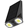 Lumisky STRIKER - Proiettore solare potente 800 lumen LED bianco freddo con sensore di movimento 4 modalità H5,5 cm