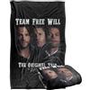 LOGOVISION Supernatural Sam Dean Castiel Original Trio Coperta super morbida al tatto setoso - 91 x 147 cm