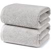 Ruggeri, Set 2 Teli Doccia e Bagno 70x140 cm, Cotone, Asciugamani, Grigio | Set 2 Teli Doccia e Bagno 70x140 cm, 500 g/m, 100% Puro Cotone Extra Morbido, Lavabile in Lavatrice