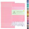 WETCAT Telo mare turco oversize 38 x 71 cm, 100% cotone, senza sabbia, ad asciugatura rapida, extra large, leggero, accessorio da spiaggia, idea regalo, rosa chiaro