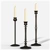 LILO DESIGN CO. Set di 3 portacandele conici neri opachi, portacandele in metallo per candelieri, portacandele per candele coniche, portacandele decorativi per candele coniche