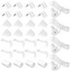 Xishoyen Set di 4 supporti di fissaggio, 17 mm, pezzi di ricambio per finestre, morsetti per tenda avvolgibile doppia, senza fori, per tenda avvolgibile oscurante, tenda a rullo laterale (bianco)