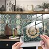HORIWE Adesivi per piastrelle a mosaico con strato di cristallo 10x10 cm, 24 pezzi, PVC, adesivi per piastrelle, pellicola per piastrelle, carta da parati autoadesiva, impermeabile, adesivi murali per