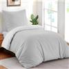 Dreamzie - Copripiumino Singolo 135x200 cm + Federa 80x80 cm | Reversibile · Sacco Piumino · Grigio Chiaro/Bianco · Microfibra Ultra Morbida · 2 Pezzi · Chiusura con Cerniera · OEKO-TEX