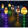 YZYOE 6 pacchetto LED all'aperto solare terra inserito luci decorative di Natale, impermeabile solare cortile Babbo Natale carino orso e cervo lampada decorativa, con 8 modalità di luce a colori.