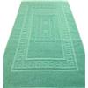Casatessile Tappeto e Set da Bagno in Spugna con Rete Antiscivolo Torino Assorbente e Facile da Lavare - Verde Acqua, 60x180 cm.