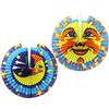 COM-FOUR® 2x Lanterna con motivo colorato di luna e sole | lanterna di carta per San Martino e Halloween - lanterna per bambini [la selezione varia]