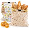 Bawetech 2 Pezzi Sacchetti Pane Cera d'api, Sacchetti di Cotone Rivestiti | 43×33 cm Sacchetto Pane Cera d'api, Borsa in Cotone per Conservare Pane Fatto in Casa