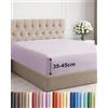 CGK Unlimited Lenzuolo con Angoli 100x200 - Microfibra Tasca 45cm (18) - Lavanda Chiaro | Spazzolata, Morbido, Antipiega, Senza Stiratura, Traspirante, Anallergico, Materassi Alti, Topper, Premium, OEKO-TEX