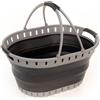 Sammart 25 Litri Cesto portabiancheria pieghevole in plastica, portatile, salvaspazio, adatto come contenitore, organizer, cestino da picnic e cesto per la spesa/tino (grigio/nero)