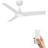 AUTODAY Ventilatore da soffitto 106 cm con illuminazione a LED, bianco | Luce 24 W dimmerabile, motore CC silenzioso 32 W, telecomando memoria, 6 velocità, finitura ABS, per salotto