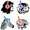 FINGERINSPIRE 4 Pezzi Banksy Maschere per Dipingere Teste di Animali 30x30 cm Stencil Riutilizzabili Maschere per Disegni di Scimmie Cani Modelli Scavati Leopardo Zebra Stencil per Dipingere Temi