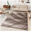TAPISO Sari Tappeto Soggiorno Moderni Pelo Corto Marrone Beige Scuro Astratto Geometrico Onde Ombre Salotto Sala Camera Oeko-Tex 140 x 190 cm