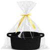 Ourdort Cesto regalo vuoto, cestino intrecciato, con sacchetto regalo e nastro con fiocco, colore nero, decorazione per confezioni regalo, compleanno, matrimonio, Pasqua, giorno del Ringraziamento, Natale