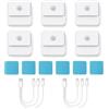 Thryvix 6 Pezzi Luce Notturna con Sensore di Movimento, LED Ricaricabile USB C, Bianco Caldo Regolabile, Installazione Magnetica, per Scale, Corridoio, Camera, Cucina e Armadio