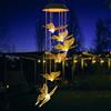 ZVO Carillon eolico solare da giardino - Farfalle solari da appendere all'esterno - Decorazione per balcone - Lampada a sospensione per mamma nonna bambino - Luce calda