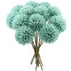 PETERMALLON 12 Pezzi Fiori Palla crisantemo di Seta,Fiori Ortensia Artificiale,Bouquet Ortensia Finte con steli,per Bouquet Nozze,Casa,Giardino,Ufficio(Azzurro)