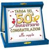 Generico Targhetta 50° Anniversario di Matrimonio - Idea Regalo Nozze D'Oro - Targa Regalo Cinquantesimo Anniversario di Matrimonio - Targa Regalo 50 Anni di Matrimonio - Dimensioni 16 x 16 x 16 cm