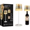 AKITAInk Lampada da Tavolo LED Ricaricabile Mosaico, Texture Cracked Gold, Touch Dimmer, 3 Temperature di Luce, IP44, USB-C