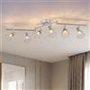 ANWIO Faretti Soffitto Orientabili E14, Plafoniere da Soffitto Argento 6 Luci, Plafoniera Soggiorno Faretti Moderno, Faretti Binario Soffitto per Barra, Cameretta, Cucina, Corridoio (Senza Lampadina)