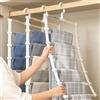 MOZUQIA 3 grucce per pantaloni, salvaspazio, 6 piani, in acciaio inox, salvaspazio, 80% pieghevole, antiscivolo, per appartamento, Dormitory, per appendere pantaloni, jeans, sciarpe