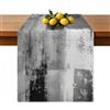 Qryflly Runner Tavola Moderno Retrò Centrino Rettangolare 40x100 cm | Lavabile Rustico Aspetto Lino Nero Primavera Centrino per Tavolino da Caffè Feste Matrimoni Cene di Eventi Decorazioni