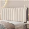 ZCXRYFL Copri Testiera Letto Matrimoniale/Singolo Copritestata Imbottita in Velluto Fodera Protettiva per testiera in Pelle/Legno/Imbottita/Ferro, Decorazione Copertura Antipolvere(90x65cm,Beige2)