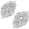 FINGERINSPIRE Applique di cristallo per abito da sposa, ferro da stiro/cucire con strass, decorazione da applicare con cristalli argentati, strass e perline per cintura, scarpe, borsa, copricapo