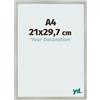 yd. Cornice A4 21x29.7 cm Argento Opaco - Cornice in MDF Bologna | Your Decoration, Vetro acrilico antiriflesso, Montaggio a parete, Adatta per foto, poster o puzzle, Made in Holland