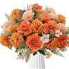 Fairblo 4 Bouquet di Ortensie Peonia Finte Fiori Decorazioni Autunnali Tre Colori | Bouquet di Fiori Artificiali Crisantemi di Seta Ortensie Artificiali per Decorazioni Autunno Casa Giardino Cimitero Ufficio