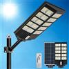 WERISE 1000W Lampione Solare LED Esterno, 6500K Lampioni Solari con Sensore di Movimento Telecomando IP65 Impermeabile per Giardino Stradale Garage