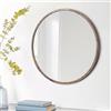 JJUUYOU Specchio da parete rotondo per bagno, trucco, spogliatoio, specchio da parete da appendere per soggiorno, camera da letto, ingresso, dormitorio, marrone