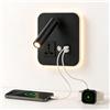 Eirolace Lampada da Parete a LED dimmerabile con testa orientabile 350° e porte USB-A+C, Lampada da Lettura da Comodino in alluminio nero per camera e soggiorno, perfetta anche come lampada da comodino(1PCS)