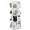 Relaxdays Libreria Girevole, 4 Ripiani, Scaffale Porta Libri, CD, DVD, Torre Colonna Rotante HLP: 125,5x39x39 cm, Bianco