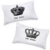 DasyFly Coppie di federe copricuscino con scritta "the king" e "the queen", idea regalo romantica per lui e per lei, regalo divertente per lui, regalo per il proprio marito