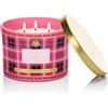 M&SENSE 330g Luxury Candela alla Soia Profumata Cesta Tropicale|3 Stoppini in Cotone 65H, Aromaterapia Non Tossica, Barattolo Vetro Rigato Vintage, Regalo Donna Compleanno/Mamma Gift