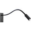 Mjsdjof Lampada da parete a LED da 3W, lampada da lettura sul comodino con interruttore, applique a collo d'oca con tubo flessibile girevole a 360°, lampade da parete da incasso per console, studio, c