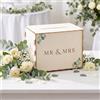 Namalu Scatola Porta Biglietti Matrimonio in Legno, Urna Donazioni MR & MRS | Scatola per Biglietti e Lettere, Decorazione Naturale per Matrimonio, Feste e Cerimonie