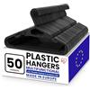 Iris Ohyama, Grucce in plastica multiuso, confezione da 50, gancio a risparmio di spazio, clip, gancio, nero, senza BPA, armadi, camicie, cappotti, cravatte, abiti, pantaloni, spessi, resistenti