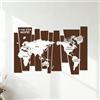 Bravejae Decorazioni murali in vinile Piattaforma postale della mappa del mondo 42x64.3cm Autoadesivo Caffè