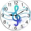Horienteeon Note musicali Orologio da parete Note musicali Orologio decorativo Orologio in legno Decorazione da parete Orologi a batteria Orologio da parete Orologio da parete senza ticchettio
