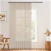 Topfinel 1 pezzo tende Crema soggiorno volant nastro per tende con sistema a binario in voile semitrasparente tenda luminosa 300L x 280A cm(LxA)