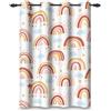 ggaimwf 107x160cm Tenda oscurante per cameretta dei bambini motivo arcobaleno Stile Boho Nuvole Stelle Cielo fantasy Termici Occhielli Tende per finestre Bambine Stanza giochi Soggiorno,1 pannello