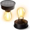 BUCASA 2 Pezzi Ricambio Luci Solari da Giardino, 8cm Lanterne Solari di Ricambio Superiore con Lampadina LED Luminoso, Pannello Solare di Ricambio per Lampade Solari da Giardino Fai Da Te
